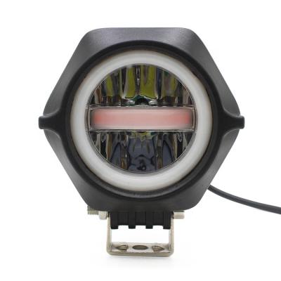 China LED Motorcycle High Low/Turn Signal Headlight With USB Charger Fog Light 30W High Brightness Waterproof Fancy Front Light With Halo Ring for sale