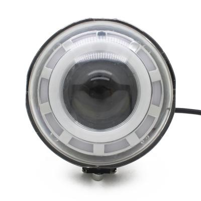 China 30W LED Motorcycle Headlight Fog Light High Brightness Projector Lens High Low/Flashing Light With Halo Ring for sale