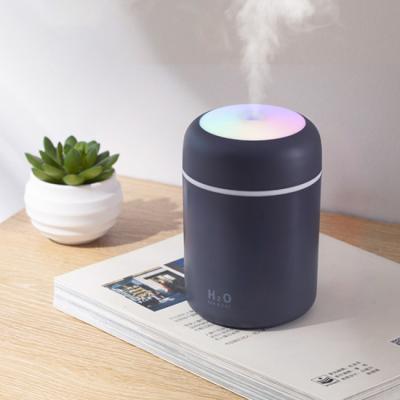 China Mini 300ml H2O Car 2021 Dual Jet Portable Mist Humidifier Light Car Aroma Essential Oil Diffuser Car USB Air HumidifierElect for sale