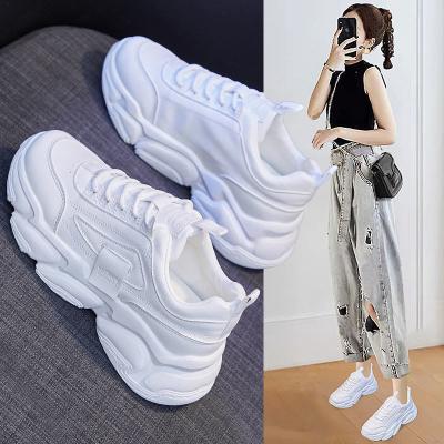 China Fashion Trend Women's Chunky Sneakers Fashion 2021Women's Platform Sneakers Lace Up Vulcanize Shoes Feminine Dad Women Shoes Girls Shoes Sneakers for sale