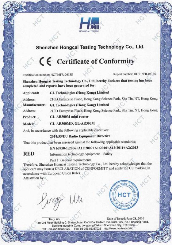 CE - Shenzhen Guanglianzhitong Tech Co., Ltd.