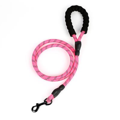 China Padded Hot Selling Dog Rope Heavy Duty Nylon Braided Leash Strap Reflective Dog Leash for sale