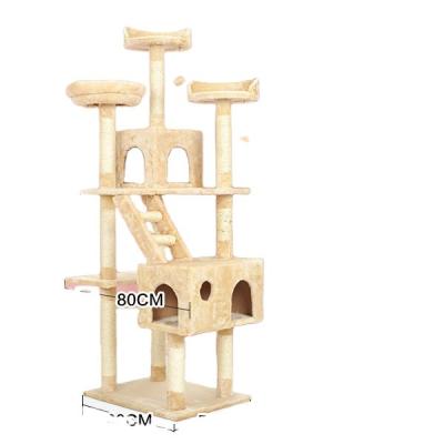 China Sustainable Wooden Large Scratch Tower Diy Luxury Climbing Cat Tree Fashion Scratching Ceiling Post Cat Tree for sale