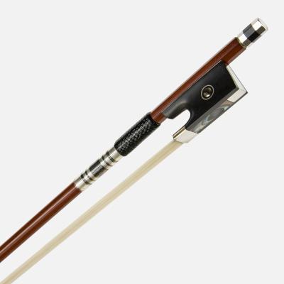 China Christina Brazilian Red Sandalwood White Violin Ponytail G01 Ebony Fisheye Violin Bow Octagonal for sale