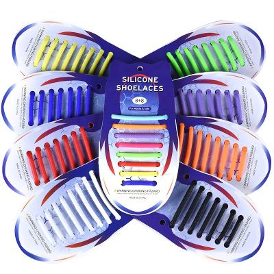 China High quality kids and adults round stretch multicolor fancy silicone elastic lazy lace no tie laces for sale