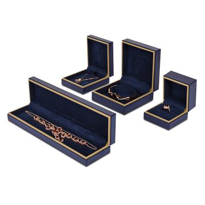 China Classic Elegant Vintage ROMI Whole Navy Blue Folding Paper Box Jewelry Box Luxury Cardboard Boxes For Jewelry Packaging for sale