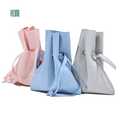 China Blue Wedding Microfiber ROMI Bag Velvet Fabric Jewelry Pouches ROMI Hot Sell Microfiber Drawstring for sale