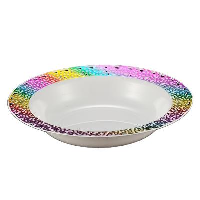 China Disposable High Quality Bulk Luxury Custom Wholesale Plastic Colorful Charger Plates For Dining Wedding Dinner Plates for sale