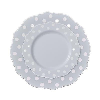 China Disposable Factory Hotel Grey Nordic Restaurant Tableware Plates Plastic Dishes Dinner Plates For Wedding for sale