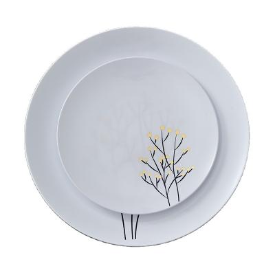 China Disposable Wholesale Factory Disposable Party Supplies Plastic Plate High-End Restaurant Plates Salad Plates for sale