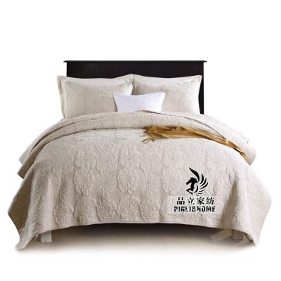 China High Quality 100%cotton Home Embroider 3pcs Comforter Home Textile Bedspread Set for sale