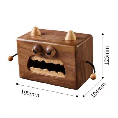 China CLASSIC Wood Decorative Tissue Storage Box Toilet Paper Holder Stain Posted Tissue Box for sale