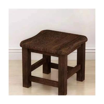 China Antique Wooden Stool Vintage Solid Wood Quadruped Stool Contemporary Handmade Low Stool for sale