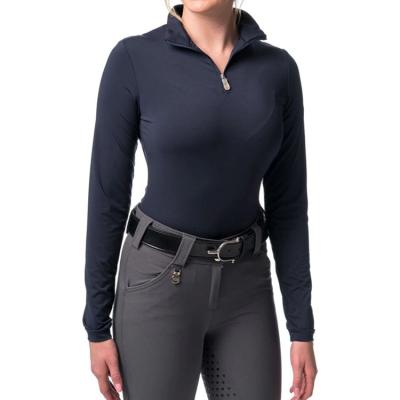 China Quick Dry Spandex Stretch Polyester Equestrian Ladies Long Sleeve Show Shirts for sale