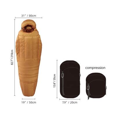 China Mummy OEM 4 Season Hiking Waterproof Outdoor Camping Mummy Goose Down Duck Down Sleeping Bag for sale