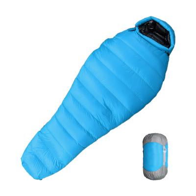 China Custom Winter Survival Camping Mummy Thermal Waterproof Duck Down Goose Down Sleeping Bag for sale