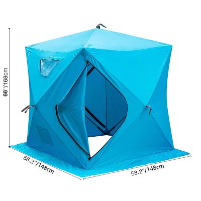 China Diamond Ground Nail Hexagonal 1-3 Person Camping Outdoor Waterproof Bivvy Carp Insulated Winter Portable Ice Fishing Tent for sale