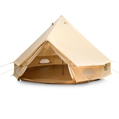 China Straight Tying Type Custom Outdoor Glamping Camping Waterproof 3m 4m 5m 6m 7m Emperor Cotton Canvas Bell Tent for sale