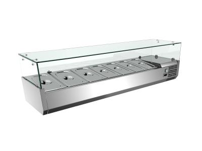 China Single - Temperature Silver Stainless Steel Salad Bar Cooler 50Hz VRX1600/380 for sale