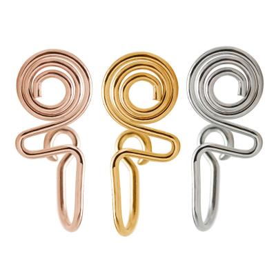 China New U Shape Donut Cross Cuff Ring Wire Spiral Nose Piercing Non Pierced Clip On Jewelry Trendy African Irregular Faux Septum for sale