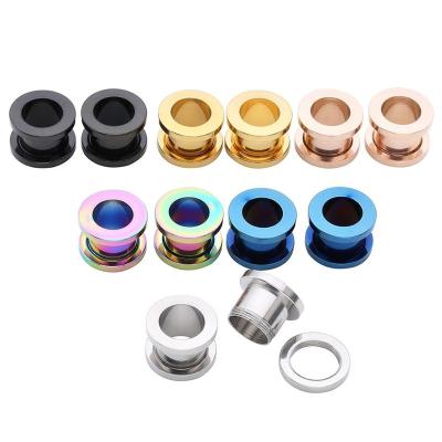 China New Trendy 2-30mm Flesh Tunnels Plugs Spiral Stretchers Ear Expander Jewelry For Women Men Stainless Steel Ear Plugs Tunnel Piercing for sale