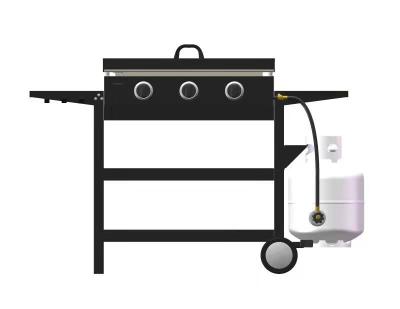 China Easily Assembled 3 Burner BBQ Grill BBQ Griddle Gas Griddle Portable Outdoor Smokeless Tabletop Grills for sale