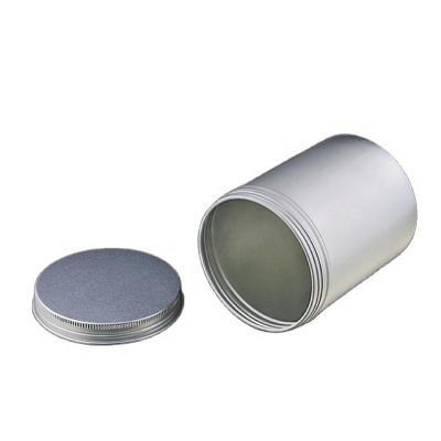 China Wholesale Empty Metal Tea Food Grade 500ml Cosmetic Packaging Can Round Aluminum Canister Customized Aluminum Jar With Screw Lid for sale