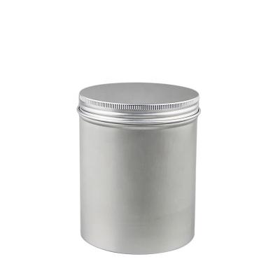 China 500g600g750g 800g candy coffee tea coffee candle silver gray candy packaging aluminum tea jar with screw thread lids for sale