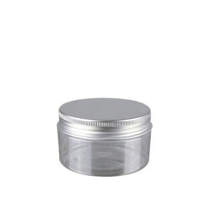 China Wholesale Food Grade 100g Skin Care Cream Clear Amber PET Plastic Jar With Aluminum Plastic Screw Top Lid For Cosmetic Packaging for sale