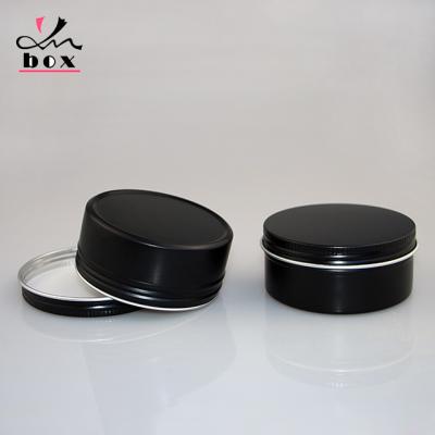 China Empty Aluminum Candle Packaging Jar Recyclable Matte Black Color 120ml New Design for sale