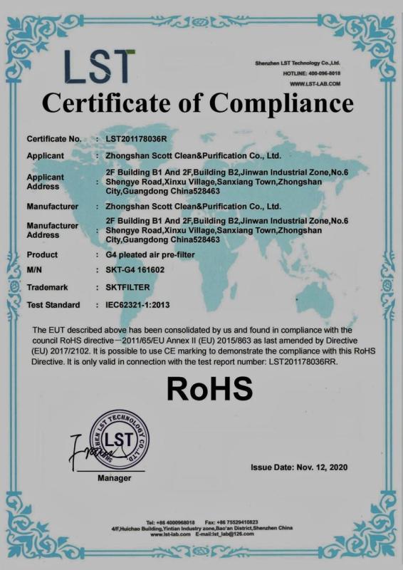 RoHS - Zhongshan Scott Clean & Purification Co., Ltd.