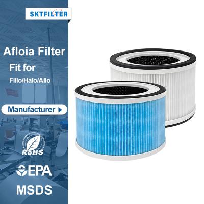 China 3-Stage Hotel Filtration Cylinder Real Hepa Carbon Filter Afloia Fillo Halo HEPA Replacement Filter Air Purifier Parts Allo for sale