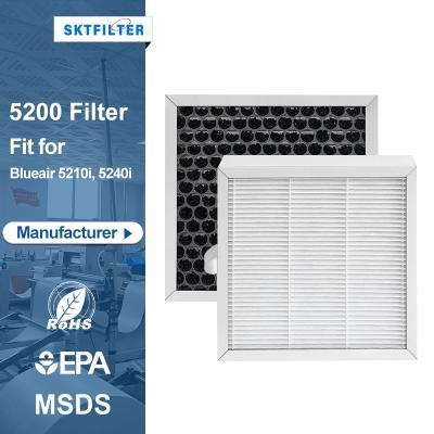 China Hotel Factory Blueair 5200 Air Purifier Filter Hepa Filter Replacement for Blueair 5210i 5240i Air Purifiers for sale