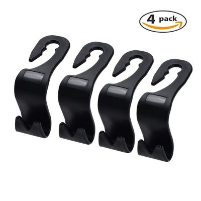 China Strong Hook Vehicle Car Backseat Hook Hanger Headrest Car Interior Structure 4pcs/Pack Organizer For Purse Hooks Bag Handbag for sale