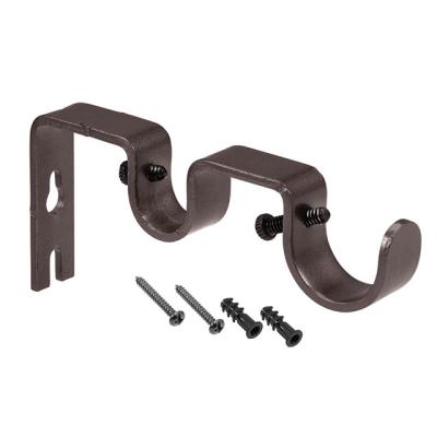 China Curtian Accessories Windows Accessories Curtain Rod Holder Double Hole Iron Double Curtain Brackets 28mm 30mm 32mm for sale