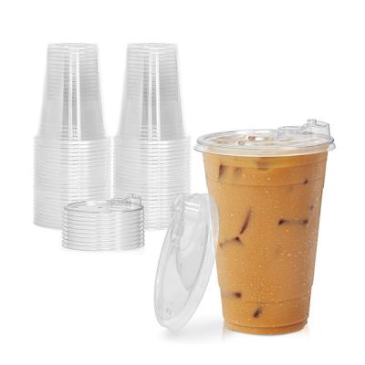 China Eco-friendly Clear Plastic Cup PET Cup Ice Coffee Tea Drink Mug for sale