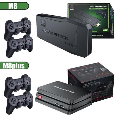 China Mini Retro Console 64G 10000 Players Support Multi Radio Video Game Console 4K HD Game Stick Lite With Gamepad Built-in 10000 Games For PS1/SFC/FC for sale