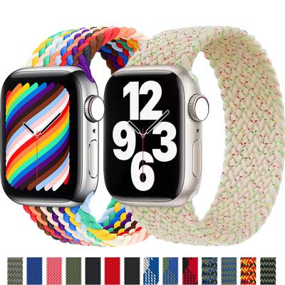 China Dropshipping New 2023 Weave Elastic Nylon Nylon Strap For iWatch Se 8 Series 7 6 Braided Band For Apple Watch Band 45mm 49mm 41mm 40mm for sale