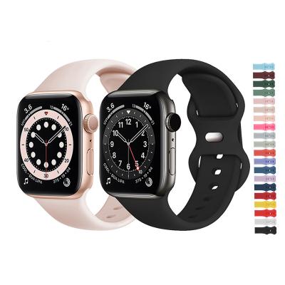 China Custom 45mm 38mm 40mm 41mm 42mm 44mm Rubber Women Men Sport Silicone Watch Bands Strap For Apple Iwatch 8/7/se/6/5/4/3/2/1 for sale