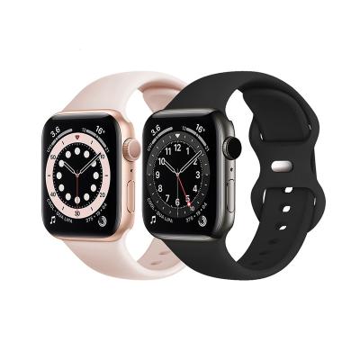 China Wholesale Price Sports Watch Belt Watch Band Silicone Rubber Watch Strap For Apple iWatch 6 Se 38MM 40MM 42MM 44MM Series 5 for sale