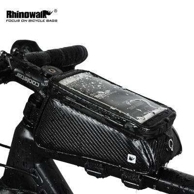 China High Sensitive TPU Film Window Bike Phone Bag, Rhinowalk Cycling Waterproof Front Frame Bike Storage Bag with Touch Screen for sale