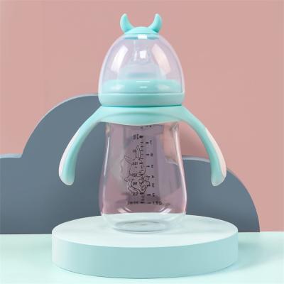 China Natural BPA Free Glass Baby Bottle BPA Free Infant Newborns Reduce Colic Clear Glass Feeding Bottle 8oz for sale