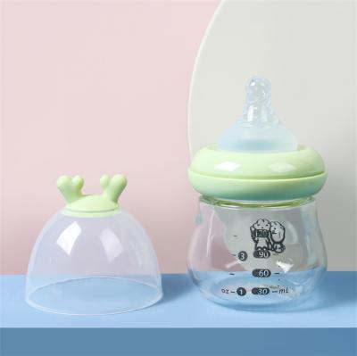 China 120ML BPA Free Borosilicate Glass Baby Feeding Bottle Glass Eco-friendly Newborn Infant Bottle For Milk for sale