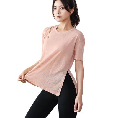 China QUICK DRY Breathable T-shirt Yoga Tops Shorts Sheaths Yoga T-shirt Women Girl Women Woman Yoga T-shirt for sale