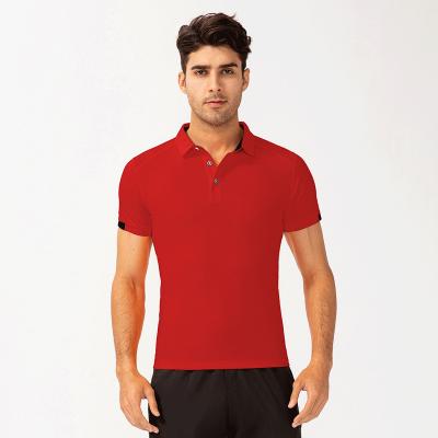 China Hot Selling Anti-wrinkle Solid Color Washed Summer Quick Dry Loose Sporty Casual T-shirt Fitness Tops Men's Polo Shirt for sale