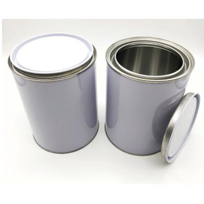 China 1 Liter Metal Square Round Tin Can For Paint With Lids Body Welding Empty Paint Buckets 1L / Gallon zu verkaufen