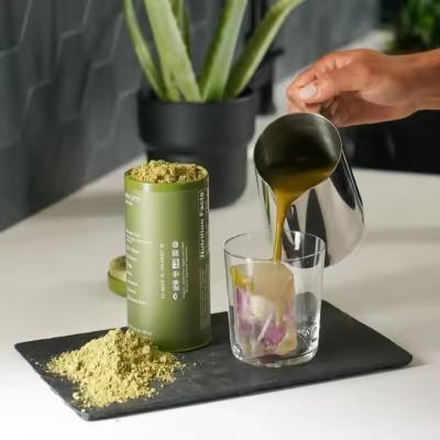 China Matcha Kaffeetinkfabrik Custom LOGO Drucken Kleines Glas Kombination Teebeutel Rundes zylindrisches Metallfach Kaffee-Tee Dosen Verpackung zu verkaufen