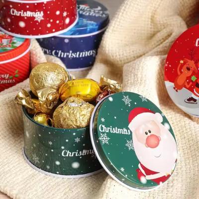 China Custom Empty Christmas Cake Tin Box Packaging for Chocolate With Handle Containers Metal Cookie Tins Box à venda