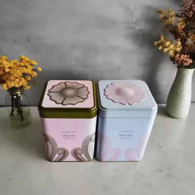 China Persoonlijk afgedrukte metalen doos Candy Coffee Tea Tin Can Square Tins Case met deksels Te koop