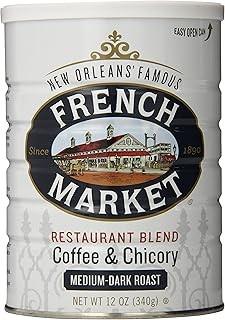 China French Market Coffee & Chicory Restaurant Blend Medium Dark Roast Ground Coffee Tin Cans 12oz Custom Design for sale